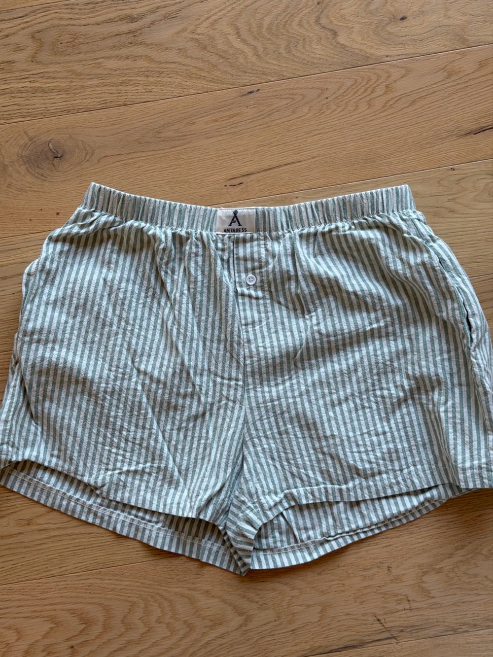 Aqua Striped Women's Boxer Shorts